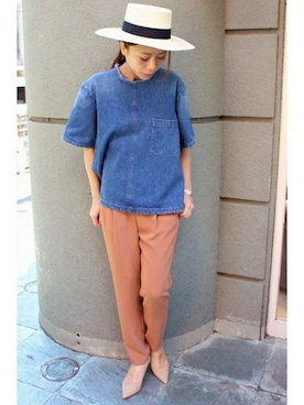 「simple」｜LUCYさん（レディース・159cm）の冬コーディネート