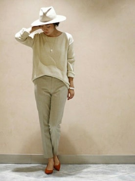 「hat」｜LUCYさん（レディース・162cm）の冬コーディネート