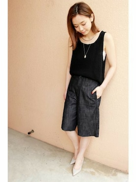 「ノースリーブニット」｜LUCYさん（レディース・163cm）の春コーディネート