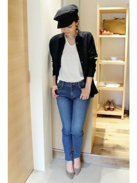 「マリンキャップ」｜LUCYさん（レディース・163cm）の春コーディネート