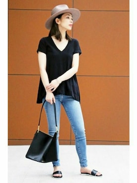 「plage（プラージュ）のアイテム（帽子）」を使った、LUCYさん（レディース・163cm）の夏コーディネート