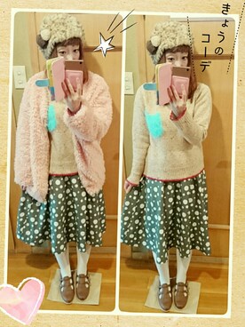 「ARROW（アロー）のアイテム（帽子）」を使った、ユーリさん（レディース・152cm）の秋コーディネート