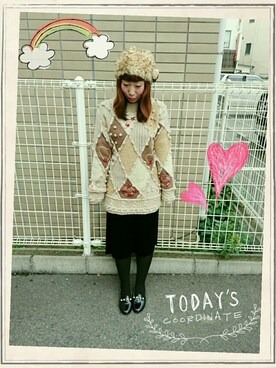 「ARROW（アロー）のアイテム（帽子）」を使った、ユーリさん（レディース・152cm）の秋コーディネート