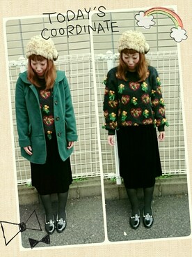 「ARROW（アロー）のアイテム（帽子）」を使った、ユーリさん（レディース・152cm）の秋コーディネート