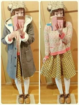 「ARROW（アロー）のアイテム（帽子）」を使った、ユーリさん（レディース・152cm）の冬コーディネート