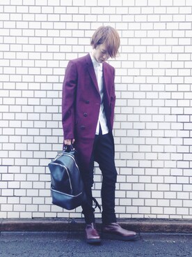 「ロングジャケット」｜TANIJIRIMASATAKAさん（メンズ・176cm）の冬コーディネート