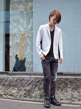 「PIERRE HARDY」｜「アイテム（ジャケット/アウター）」を使った、TANIJIRIMASATAKAさん（メンズ・176cm）の春コーディネート