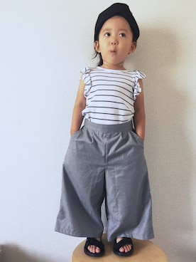 「GLOBAL WORK（グローバルワーク）のアイテム（オールインワン・サロペット）」を使った、yir821さん（キッズ・80cm）の夏コーディネート