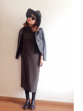 「ロングニット」｜「アイテム（その他）」を使った、kana.rさん（レディース・161cm）の秋コーディネート