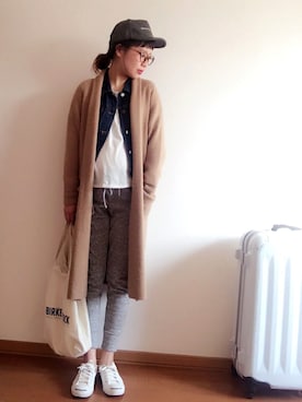 「GRL（グレイル）のアイテム（デニムジャケット）」を使った、kana.rさん（レディース・161cm）の冬コーディネート