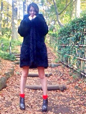 「カラーソックス」｜「アイテム（ブーティ）」を使った、ゆみとさん（レディース・160cm）の秋コーディネート