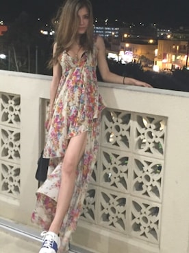 「UNIF（ユニフ）のアイテム（ワンピース/ドレス）」を使った、ゆみとさん（レディース・160cm）の春コーディネート