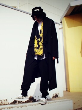 「SASQUATCHfabrix」｜「アイテム（その他アウター）」を使った、林裕也さん（メンズ・176cm）の秋コーディネート