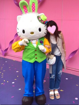 「Chico（チコ）のイージーダメージカットデニムパンツ（デニムパンツ）」を使った、ののやんさん（レディース・167cm）の春コーディネート