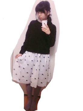 「アイテム（ブーティ）」を使った、ゆぽさん（レディース・152cm）の冬コーディネート