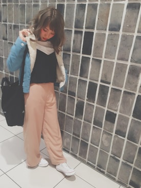 「H&M（エイチ・アンド・エム）のアイテム（キャミソール、ブラック系）」を使った、ソノさん（レディース・155cm）の春コーディネート