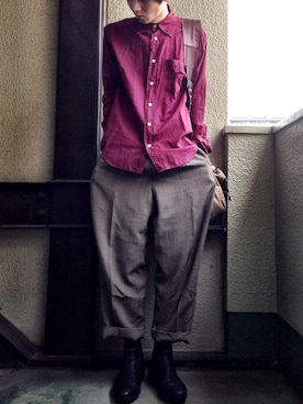 「DRIES VAN NOTEN（ドリスヴァンノッテン）のアイテム（ブーツ）」を使った、supi.さん（メンズ・166cm）の春コーディネート