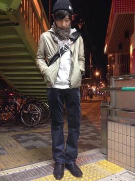 「DRIES VAN NOTEN（ドリスヴァンノッテン）のアイテム（ブーツ）」を使った、supi.さん（メンズ・166cm）の春コーディネート