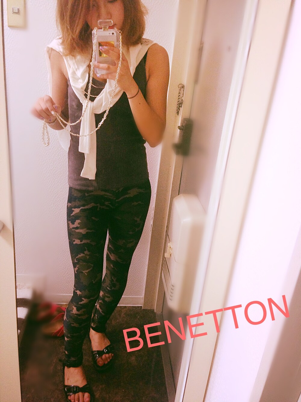 「レギンス、#カモフラ、#ミリタリー、#カジュアル、＃ラフ」｜「BENETTON (UNITED COLORS OF BENETTON)のＰＦパターンＳＴＲレギンス（レギンス/スパッツ、その他）」を使った、lisaさん（レディース・160cm）の夏コーディネートの1枚目の写真