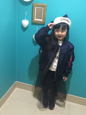「ハラチ」｜「アイテム（ブルゾン）」を使った、rmurmuさん（キッズ・100cm）の冬コーディネート