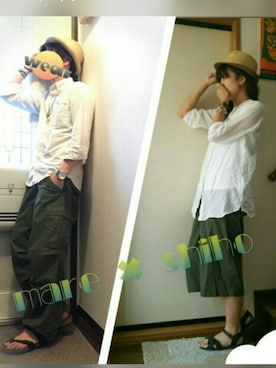 「shuca（シュカ）のアイテム（トップス）」を使った、SHIHOさん（レディース・161cm）の夏コーディネート