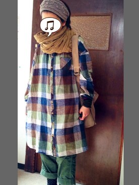 「総柄トップス」｜「アイテム（ワンピース/ドレス）」を使った、funirinさん（レディース・154cm）の春コーディネート