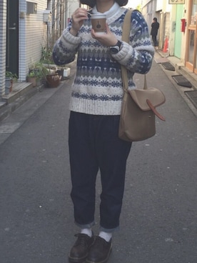 「BRADY」｜「アイテム（アナログ腕時計）」を使った、tamさん（レディース・157cm）の冬コーディネート