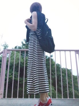 ワンピース ドレスを使った ボーダーマキシワンピ の人気ファッションコーディネート Wear