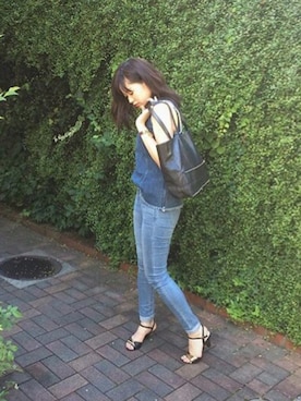 「Yohji Yamamoto（ヨウジヤマモト）のアイテム（ハンドバッグ）」を使った、Nagisa Saitoさん（レディース・160cm）の秋コーディネート