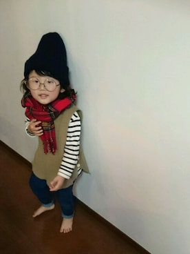 「はだし」｜「アイテム（その他）」を使った、Haruさん（キッズ・100cm）の冬コーディネート