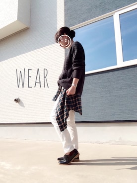 「アイテム（アナログ腕時計、ピンク系）」を使った、kananaさん（レディース・161cm）の秋コーディネート