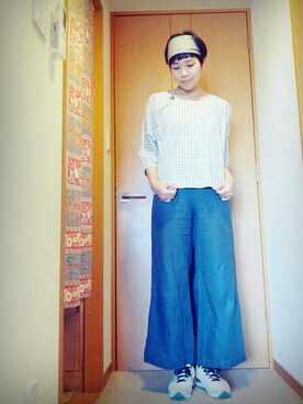 「アイテム（アクセサリー、パープル系）」を使った、なちゅさん（レディース・167cm）の春コーディネート