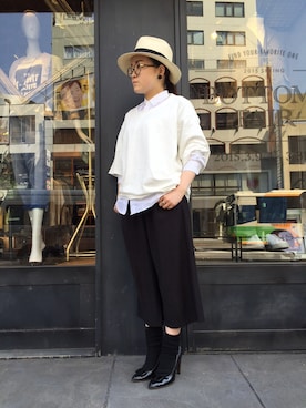 「ストローハット」｜Tankoniさん（レディース・151cm）の春コーディネート