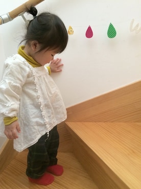 「REDDY APPLESEED（レディーアップルシード）のアイテム（トップス）」を使った、☀︎hana☀︎さん（キッズ・80cm）の冬コーディネート