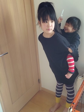 「uu」｜「アイテム（スウェット）」を使った、☀︎hana☀︎さん（キッズ・80cm）の冬コーディネート
