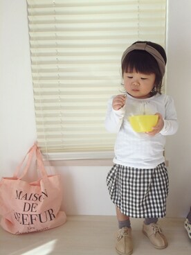 「ヒラキ（ヒラキ）のアイテム（その他シューズ）」を使った、☀︎hana☀︎さん（キッズ・80cm）の春コーディネート