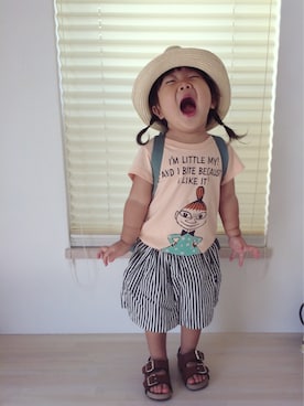 「LE JUN（ルジュン）のアイテム（バックパック/リュック）」を使った、☀︎hana☀︎さん（キッズ・80cm）の夏コーディネート