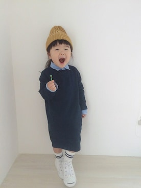 「スウェット×シャツ」｜☀︎hana☀︎さん（キッズ・90cm）の冬コーディネート