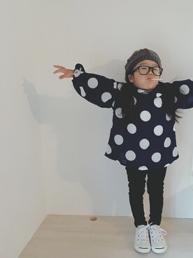 「バルーンスリーブ」｜☀︎hana☀︎さん（キッズ・90cm）の秋コーディネート