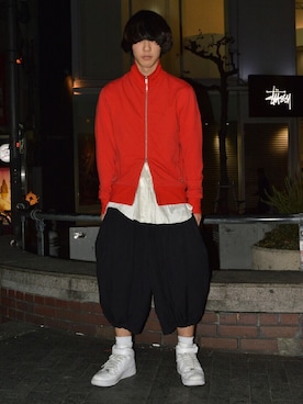 「アイテム（ジャージ）」を使った、こまつまことさん（メンズ・175cm・10代）の春コーディネート