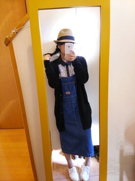 「RAY CASSIN（レイカズン）のアイテム（つなぎ/オールインワン）」を使った、riimaさん（レディース・153cm）の秋コーディネート