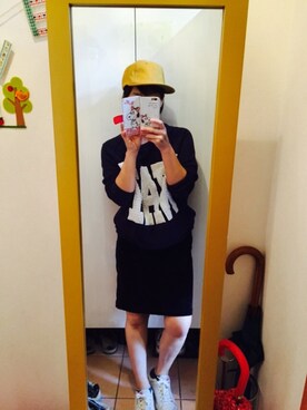 「AS KNOW AS plus（アズノゥアズプラス）のアイテム（キャップ）」を使った、riimaさん（レディース・153cm）の春コーディネート