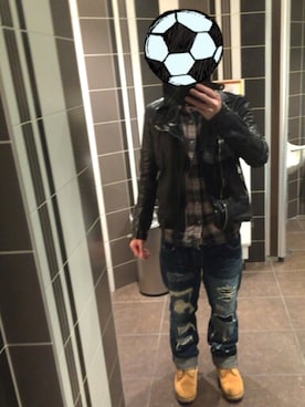 「M（エム）のアイテム（パンツ）」を使った、yasuさん（メンズ・165cm）の冬コーディネート