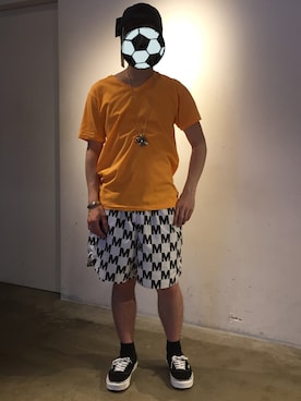「M（エム）のアイテム（キャップ）」を使った、yasuさん（メンズ・165cm）の春コーディネート