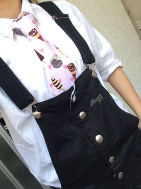 「チョコアイスネクタイ（ピンクハート）（ネクタイ、ピンク系）」を使った、コミュニケーションネクタイさん（メンズ）の夏コーディネート