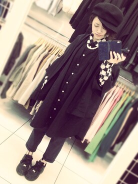 「和服」｜「アイテム（ハンチング/ベレー帽）」を使った、m e m 。さん（レディース・153cm）の春コーディネート