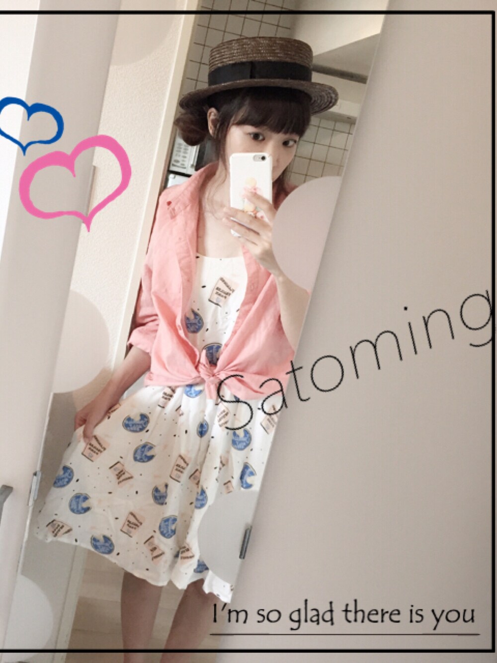 「RETOROGIRL、夏」｜「RETRO GIRLのアイテム（ジャケット/アウター、ピンク系）」を使った、Satoming🐰✨さん（レディース・155cm）の夏コーディネートの1枚目の写真
