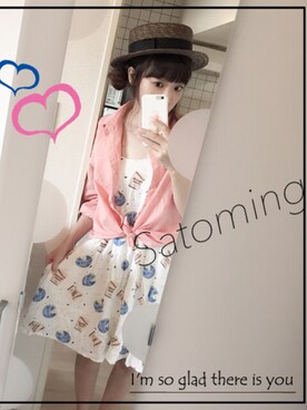 「RETOROGIRL」｜「アイテム（ジャケット/アウター）」を使った、Satoming🐰✨さん（レディース・155cm）の夏コーディネート
