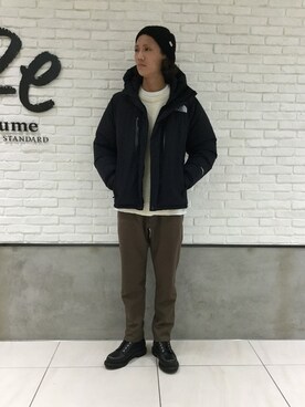 「JOURNAL STANDARD relume（ジャーナルスタンダード　レリューム）のアイテム（ニットキャップ/ビーニー）」を使った、nakaさん（メンズ・180cm）の冬コーディネート
