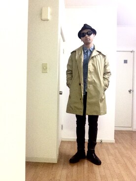 「BEAMS（ビームス）のアイテム（ステンカラーコート）」を使った、Ken❽raさん（メンズ・174cm）の秋コーディネート